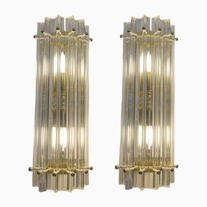 Trihedral Murano Glass Sconces by Murano, Set of 2