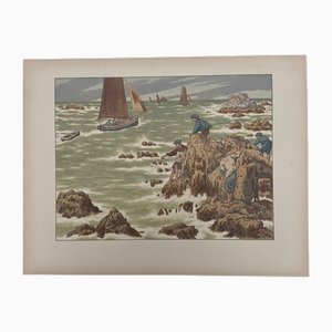 Henri Rivière, Au Vent de Noroît: Les Mousses, Lithographie