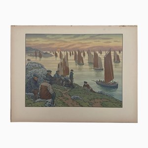 Henri Rivière, Au Vent de Noroît: Les Vieux, Litografía