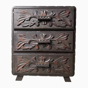 Japanese Wooden Jewelry Chest, 1950s