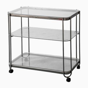 Metal Trolley with Glass Shelves, 1960s