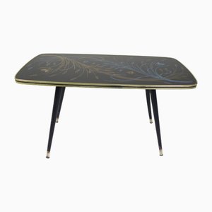 Table Basse Vintage avec Plateau en Verre et Pieds en Angle, 1950s