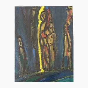 Michel Chapuis, Composition expressionniste, 1987, Acrylique sur Toile
