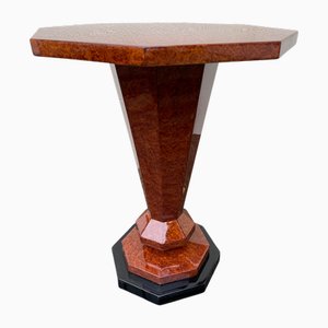 Art Deco Tulip Side Table in Amboina Root Wood