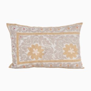 Vintage Long Beige Suzani Cushion Cover