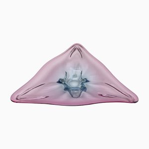 Grand Bol Moderniste en Verre de Murano Rose et Bleu, Italie, 1960s