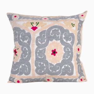 Vintage Gray Suzani Cushion Cover