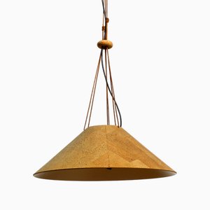 Large Cork Ceiling Lamp by Willhelm Zanoth and Ingo Maurer from M Design, 1970s