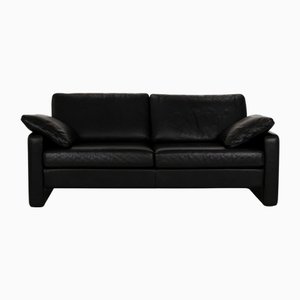 Conseta Leather Two-Seater Black Sofa from Cor