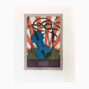 Fifo Stricker, Violin Plant, Aquatint and Etching, 1987
