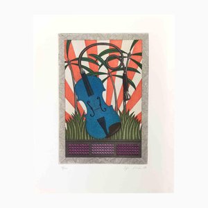 Fifo Stricker, Violin Plant, Aquatint and Etching, 1987