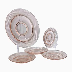Art Glass Plates, 1970s, Set of 5