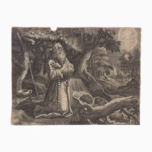 Johannes Sadeler I, Saint Efraim the Hermit, Etching, Late 16th Century