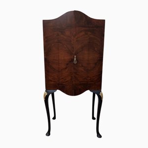 Vintage Queen Anne Style Drinks Cabinet in Walnut, 1930s