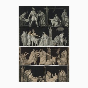Jean François Janinet nach Moitte, Szenen aus der Antike, Gravuren, 1795, 5er Set