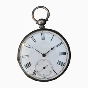 Reloj de bolsillo Antiqe Príncipe de Gales de plata de JW Benson, siglo XIX