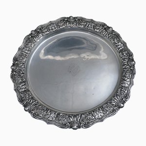 Belgian Silver Tray with Coat of Arms
