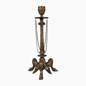Französischer Spelter Kerzenhalter Napoleon III, Ende 19. Jh., 1890er