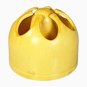 Italian Space Age Pistil Shape Light Yellow Plastic Umbrella Stand, 1970s