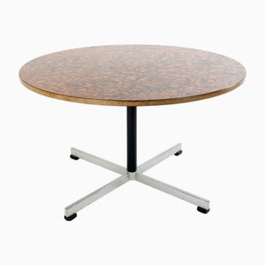 Table de Salle à Manger Ronde avec Plateau en Cuivre de Driebergen, 1970s