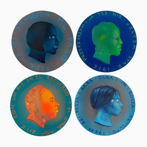 Natasha Lelenco, Currencies Series, 2024, Acrylic Paintings, Set of 4