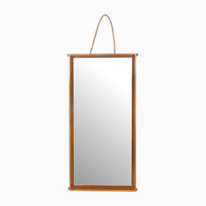 Scandinavian Japandi Wooden Mirror, 1970s