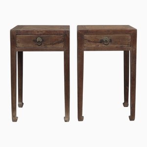 Beistelltische aus Ulmenholz, 1890er, 2er Set