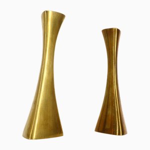 Vintage Ytterberg Brass Candlesticks from Bca Eskilstuna, Sweden, 1960s, Set of 2