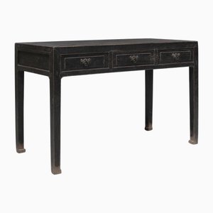 Black Lacquer Three Drawer Desk