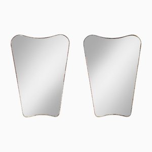 Mirrors with Brass Frame, Set of 2
