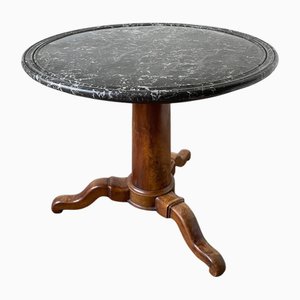 Empire Pedestal Table in Walnut and Marble