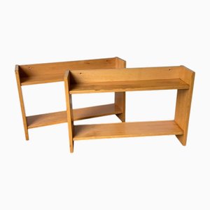 Vintage Beech Shelves by André Sornay, 1980s, Set of 2