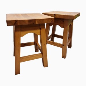 Set of Dutch Pine Wood Stools, 1990s