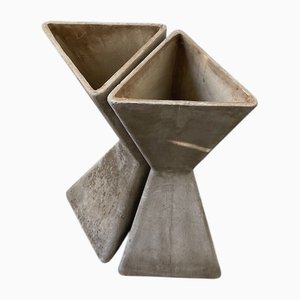 Jardinières Triangulaires Vintage par Willy Guhl pour Eternit Schweiz, 1960s, Set de 2