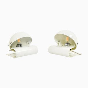 Weiße Bugia Tischlampen von Giuseppe Cormio für Iguzzini, 1970er, 2er Set