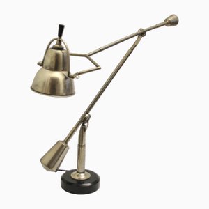 Silvered Desk Lamp by Edouard-Wilfred Buquet, France, 1930s