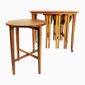 Mid-Century Side Tables attributed to P. Hundevad for Novy Domov, Former Czechoslovakia, 1960s, Set of 5