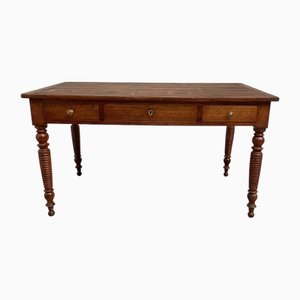 Drapery Farm Table in Walnut and Pine