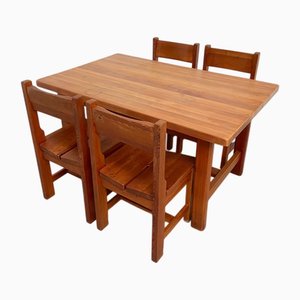 Vintage Table and Chairs, 1960s, Set of 5