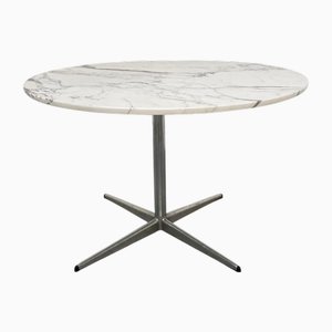 Tavolo vintage in marmo con base a croce cromata, anni '60