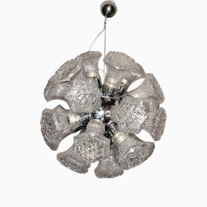 Lámpara de araña Sputnik Atomo era espacial de cristal de Murano, años 70