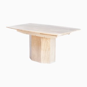 Table de Salle à Manger Vintage à Rallonge en Marbre Travertin, 1990s