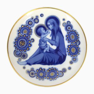 Christmas Plate in Santa Clara Porcelain, 1970s