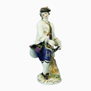 Rokoko Porzellanfigur eines Dandys, 18. Jh. von Rauenstein Factory, Deutschland, 1700er
