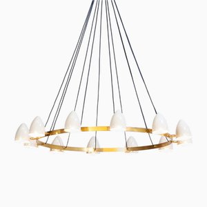 Italienischer Mid-Century Kronleuchter aus Messing, 1960er