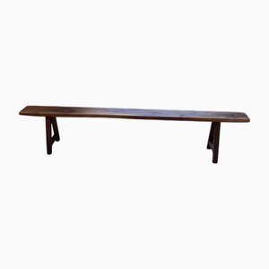 Vintage Walnut Bench, 1950s