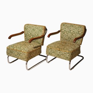 Set of Cantilever Tubular Steel Armchairs from Kovona, Czechoslovakia, 1950s