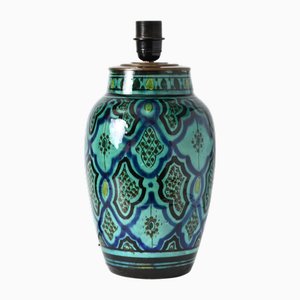 Handbemalte marokkanische Tischlampe aus Keramik von Safi, 1970er