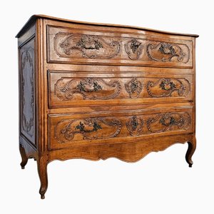 Cassettiera antica Luigi XV in noce, Italia, metà XVIII secolo