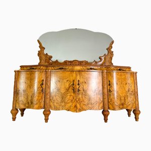 Credenza rococò tardo barocca in noce di La Permanente Mobili Cantù, Italia, 1920